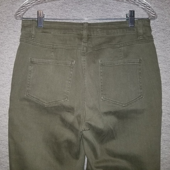 Women's CATO Pants Olive Green Size 6 Khaki Comfort Stretch Hi-Rise Tapered Leg - Picture 10 of 11